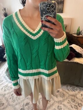 Aerie 100% Cotton Sweater – Bright Green (Size XS)